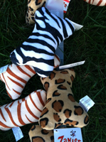 Animal Print Squeak Bones - Plush Dog Toys